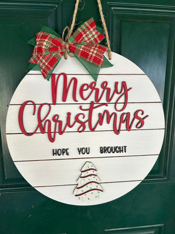 RTS - 18” Christmas Tree Cake Door Sign