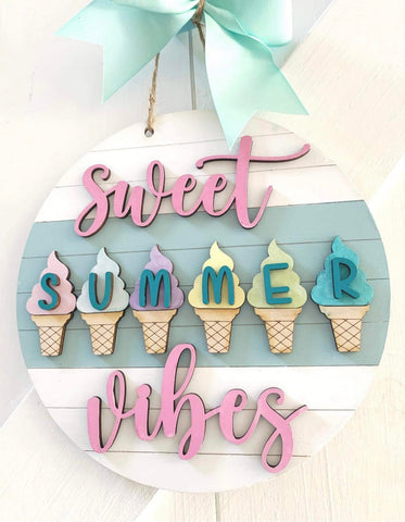Door Hanger - 18” Summer Door Sign