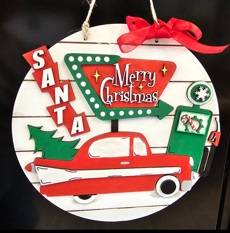 RTS - 18” Retro Christmas Door Sign