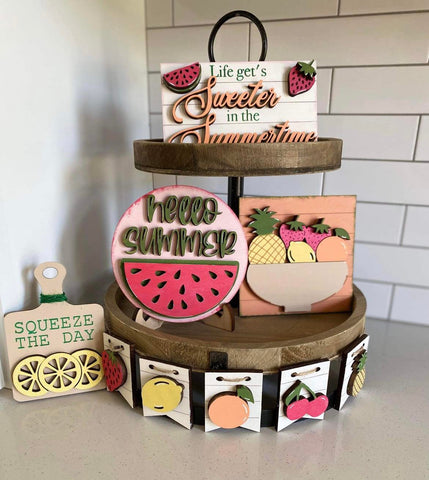 DIY - Summer Fruit Tiered tray DIY Box