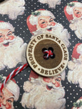RTS - Santa button Christmas ornament