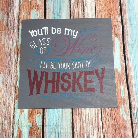 Sign Design - Glass of wine shot of whiskey