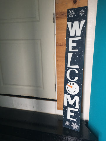 Sign Design - Christmas - Porch Sign - Welcome Snowman