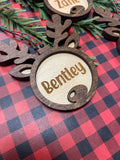RTS - Reindeer w/name Christmas ornament