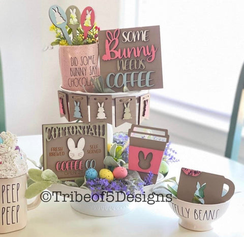 DIY - Easter Cottontail Coffee Tiered tray DIY Box