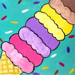DIY canvas paint kit - Ice Cream Stack